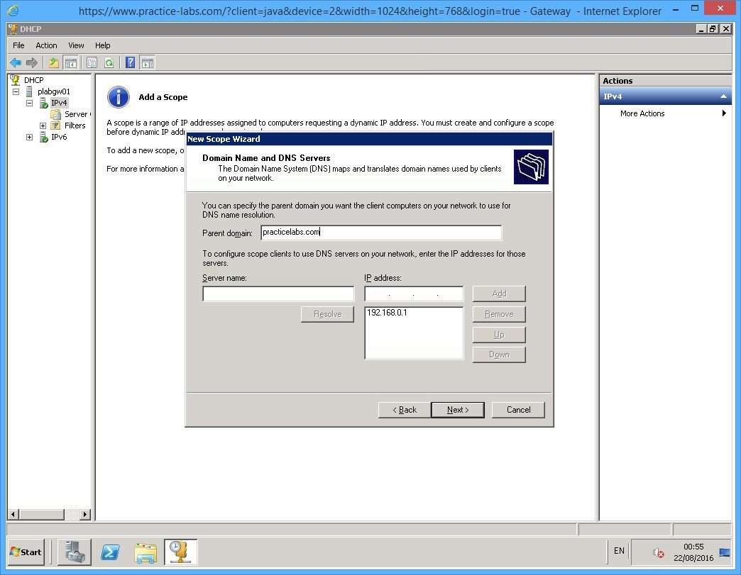 Practice Labs screenshot.